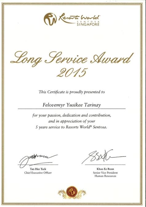 Free Printable Long Service Award Certificate Template - Free Templates Printable