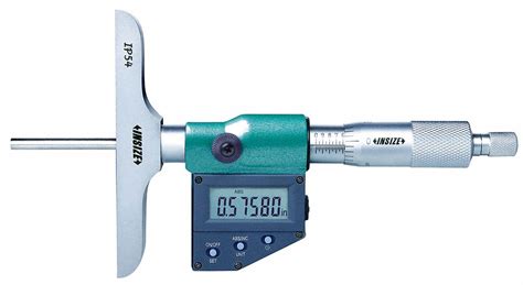 INSIZE Digital Depth Micrometer, Range 0 in to 6 in/0 mm to 150 mm, Base Style Full - 462V76 ...