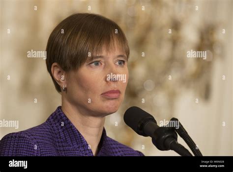 President Kersti Kaljulaid of Estonia participates in a news conference with other leaders of ...