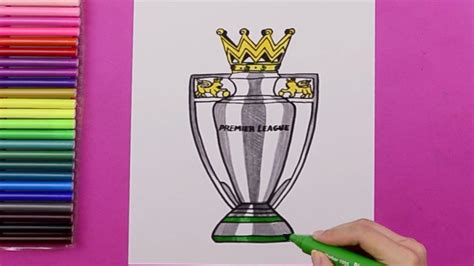 How to draw Premier League Football Trophy Cup - YouTube