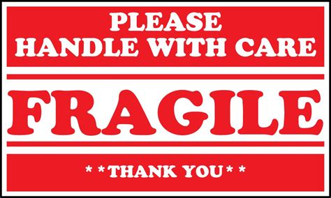 Interplas SCL536 Fragile Please Handle With Care Warning Label, 3 ...