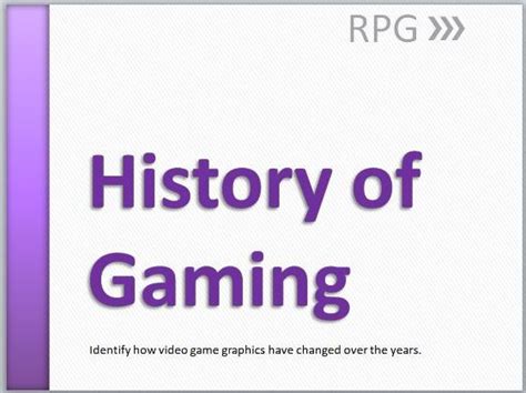 Video Game Graphics Comparison Booklet RPG Gaming Studies | Teaching ...