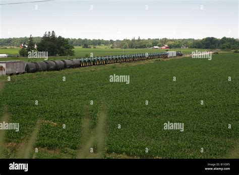 Trainload of farm tractors from John Deere s Waterloo Iowa factory ...