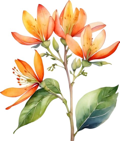 AI generated Watercolor painting of Palash flower. 45479124 PNG