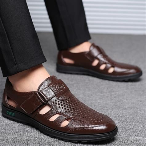 Summer Leather Hollow Men Sandals