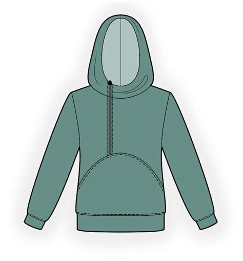 Hoodie - Sewing Pattern #4341. Made-to-measure sewing pattern from Lekala with free online download.