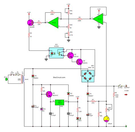 AC variable power supply, 0-30V 3A