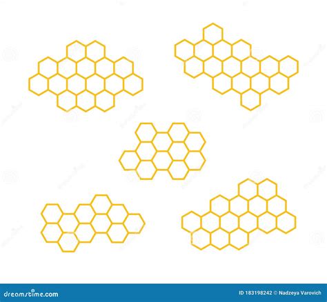 Set Icons Honeycomb. Vector Illustration Isolated on White Background Stock Vector ...