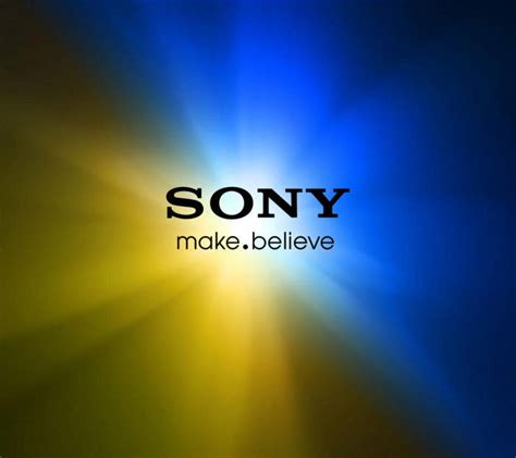 Download Sony Logo Blue And Yellow Background Wallpaper | Wallpapers.com