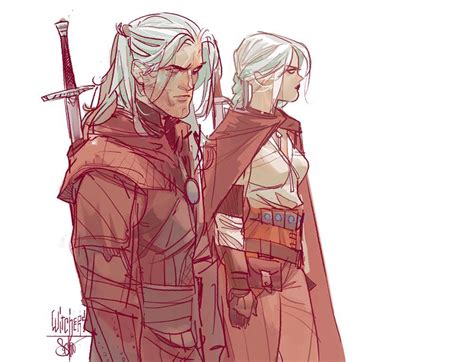 Geralt and Ciri by comic book artist Otto Schmidt : witcher Character Sketches, Character ...