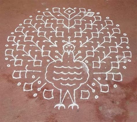 Peacock Kolam || 25 dots Kolam for Contest – Kolams of India