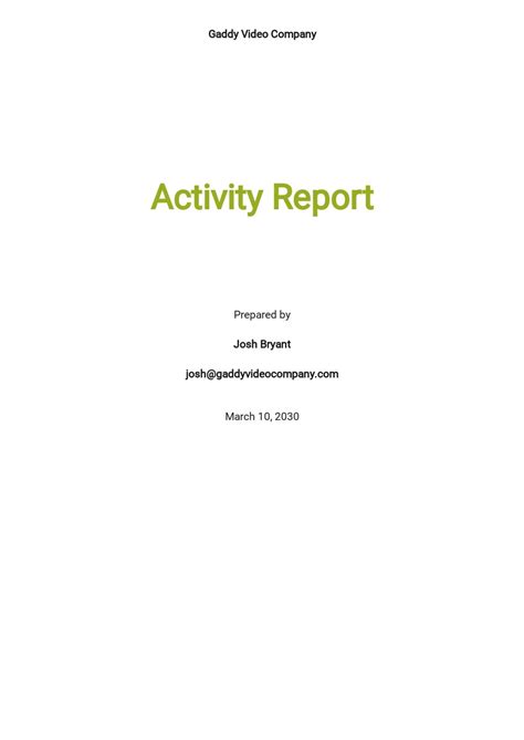 Free Activity Report Templates, 15+ Download in Word, Google Docs, PDF ...