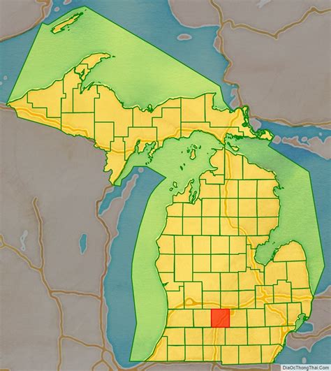 Map of Eaton County, Michigan - Thong Thai Real