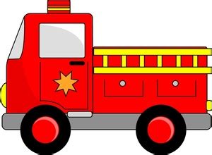Fire Engine Clipart Image - Red fire engine toy truck with ladder and siren