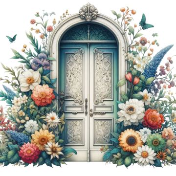 Beautiful Vintage Floral Door Illustration, Vintage, Floral, Door PNG Transparent Image and ...