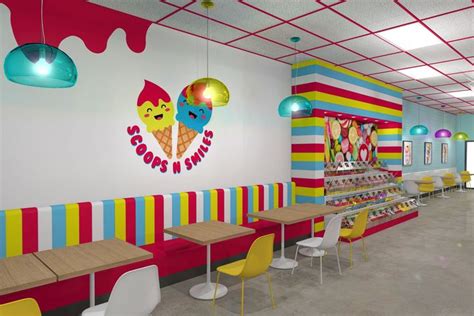 Sunny Ice Cream Shop Interior by Mindful Design Consulting