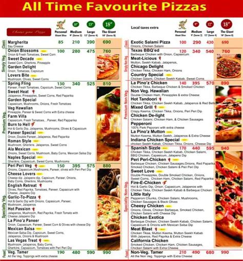 La Pino'z Pizza Menu, Menu for La Pino'z Pizza, Sohna Road, Gurgaon ...