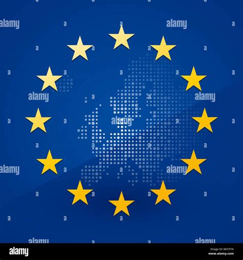 European Union flag with a map in the background Stock Vector Image ...