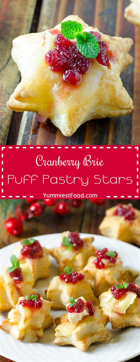 Christmas Cranberry Brie Puff Pastry Stars – Recipe from Yummiest Food Cookbook