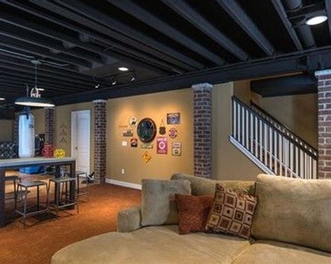 Elegant Open Ceiling Office Design Ideas18 | Exposed basement ceiling, Basement ceiling options ...