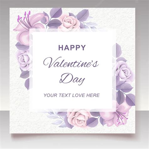 Premium Vector | Valentine's day card floral