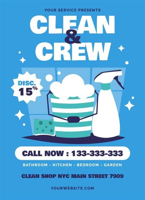 Free Hand-drawn Clean & Crew Cleaning Services Flyer templates to design | Wepik