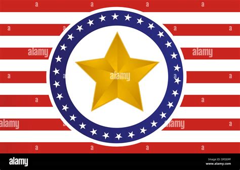 US gold star flag illustration design Stock Photo - Alamy