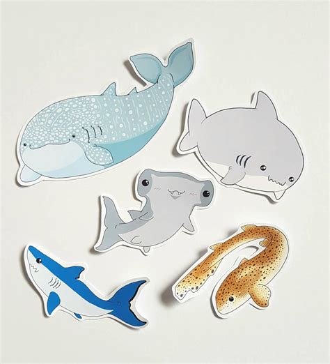 Shark stickers cute sticker set bullet journal stickers | Etsy