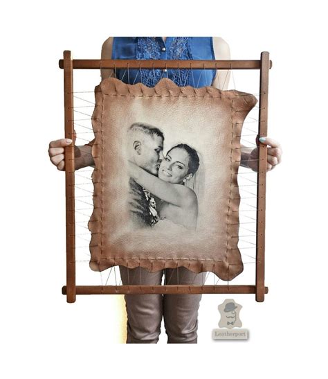 3rd anniversary gift Photo print on leather | Leather anniversary gift ...