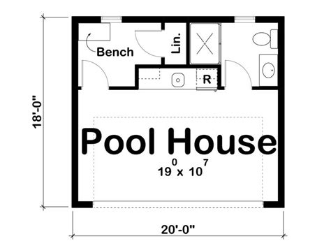 Pool House Plans | Pool House with Full Bath # 050P-0005 at www.TheProjectPlanShop.com