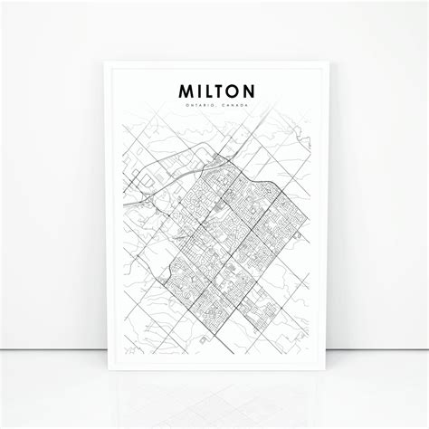 Milton Ontario Map Print ON Canada Map Art Poster City | Etsy