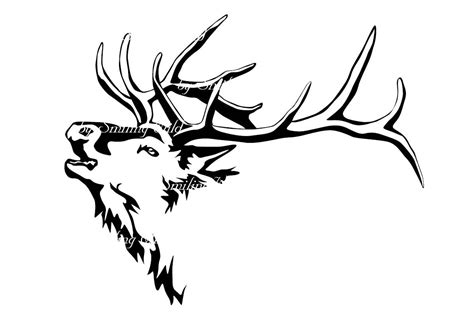 Elk svg wapiti clipart elk art vector graphic North America | Etsy