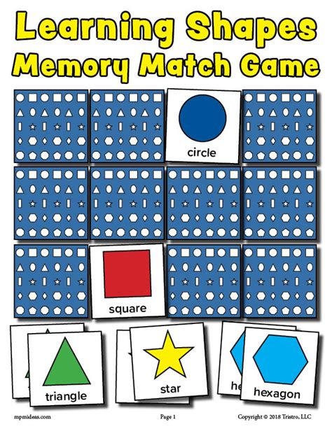 Printable Shapes Matching Memory Game! – SupplyMe