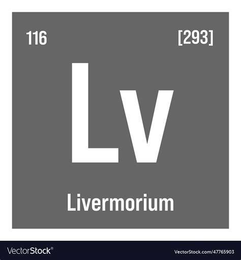 Livermorium lv periodic table element Royalty Free Vector