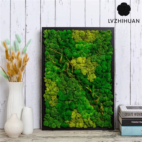 LVZHIHUAN Moss Wall decor Real Preserved Moss No Maintenance Required ...