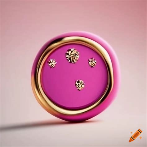 Diamond-shaped wax seal with fuchsia pink color on Craiyon