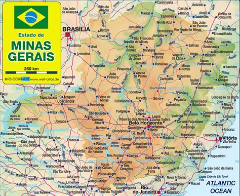 Map of Belo Horizonte (Minas Gerais) (State / Section in Brazil) | Welt ...