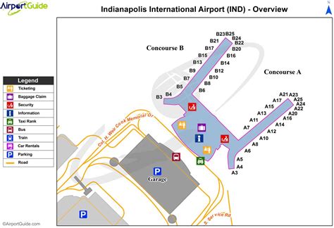 Indianapolis airport parking map - Indy airport parking map (Indiana - USA)