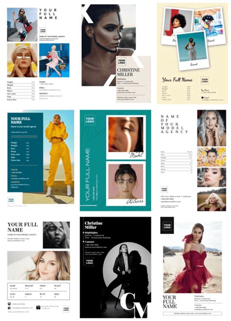 Free Modeling Comp Card Templates