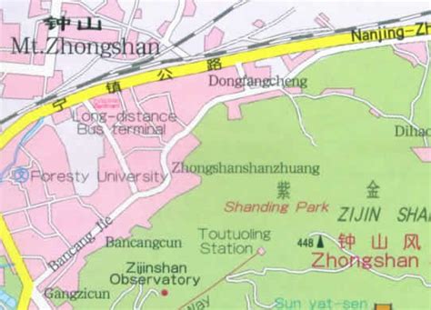 Mt.Zhongshan Map in Nanjing, Nanjing Mt.Zhongshan Travel Map