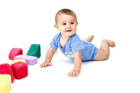 Cute Baby Playing With Toys Stock Photo - Image of isolated, purple: 16841392