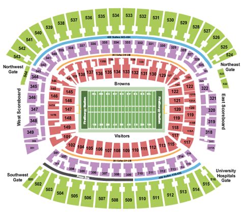 Cleveland Browns Stadium Seating Chart With Rows - Chart Walls