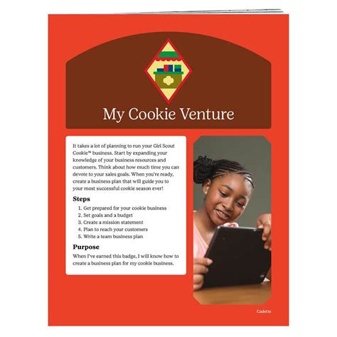 Cadette My Cookie Venture Badge Requirements in 2022 | Creating a mission statement, Cookie ...