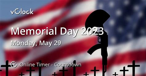 When is Memorial Day 2023 - Countdown Timer Online - vClock