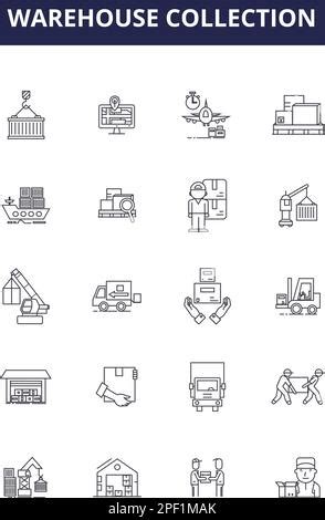 Fulfillment and Distribution line icons collection. Accomplishment, Delivery, Dispatch ...