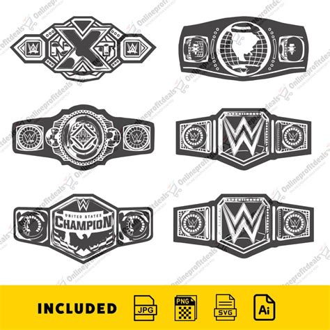 WWE Championship Belt Svg, NXT Belt Svg, Heavyweight Belt, Clipart, Wwe ...