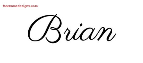 Classic Name Tattoo Designs Brian Printable - Free Name Designs