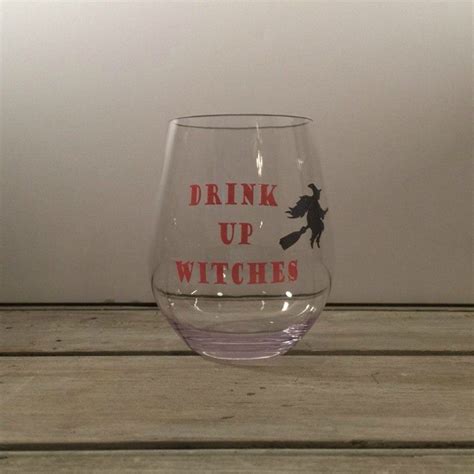 20oz Drink Up Witches Acrylic Stemless Wine Glass | Wine glass, Stemless wine glass, Glass