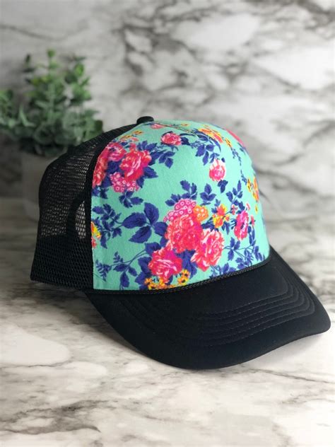 Cute Floral Fashion Trucker Hat Floral Hat Womens Hat - Etsy