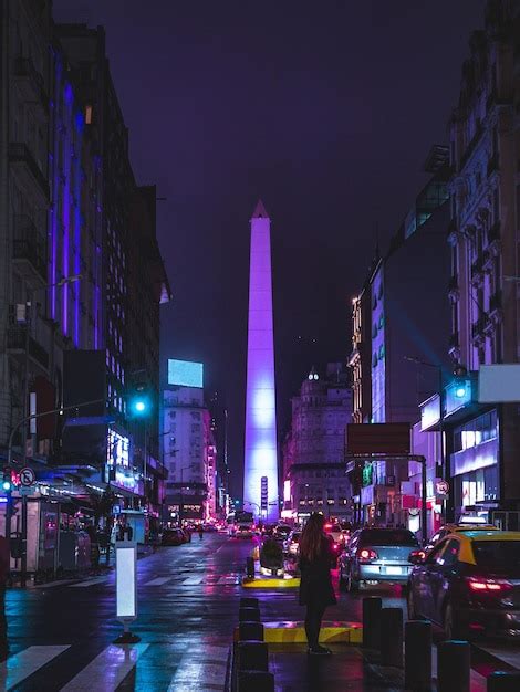 Premium Photo | The obelisk el obelisco at night in buenos aires argentina